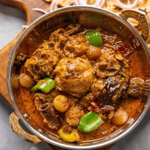 Tender chicken cooked with bell peppers